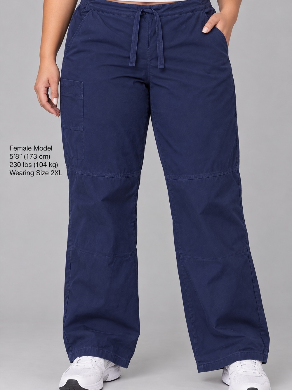 Scrubstar Women’s 2XL Navy Blue Cargo Scrub Pants Wide Leg Drawstring
